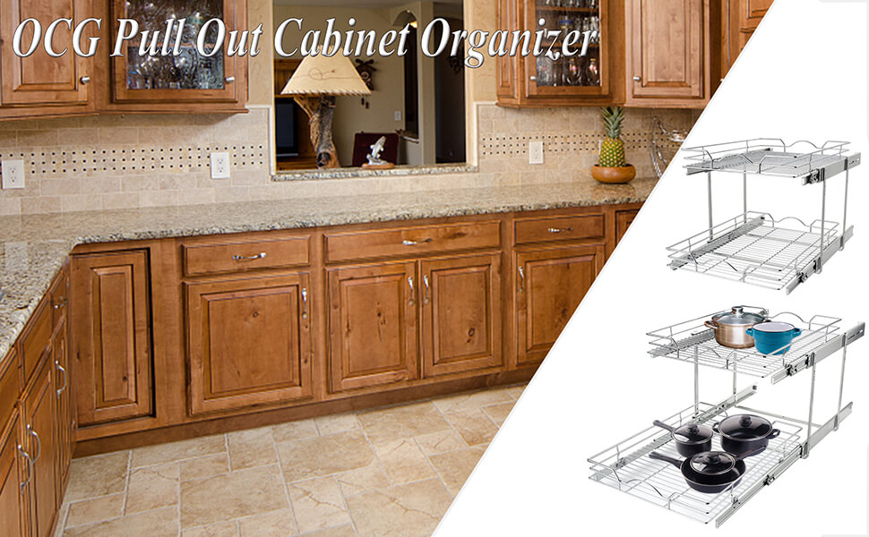 2 tier pull out cabinet organizer