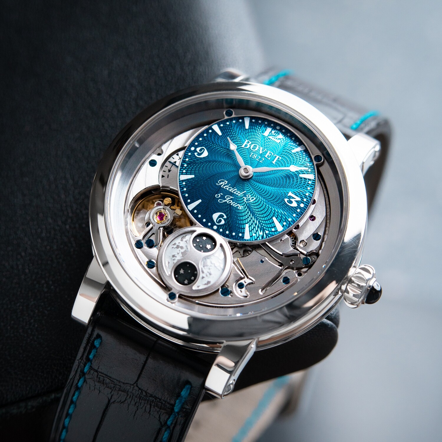 Bovet Dimier Recital 29 Limited Edition Turquoise Dial Moonphase Leather