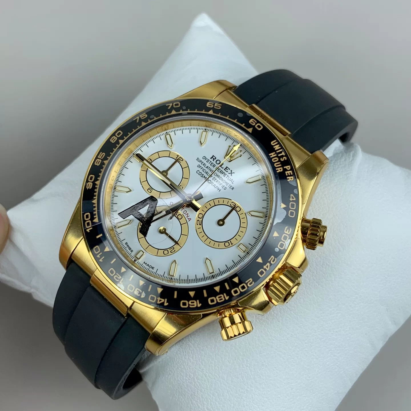 GYL Rolex Cosmograph Daytona Yellow Gold White Dial Rubber Strap (126518LN) 11 Super Clone – DD4131 Movement-GYL-GaiYalun