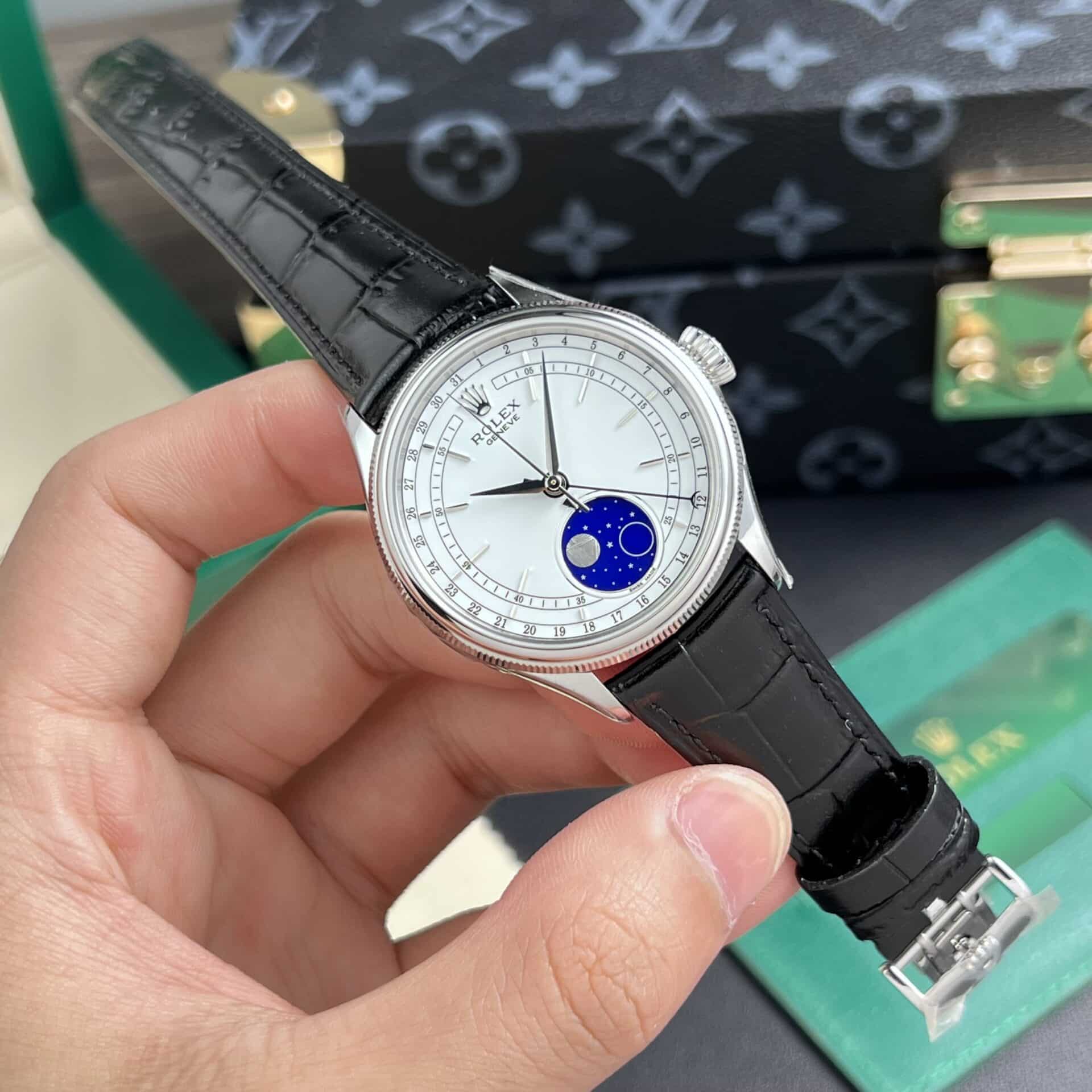 GYL Rolex Cellini Moonphase 50535 Rose Gold Leather Best Replica 39mm-GYL-GaiYalun