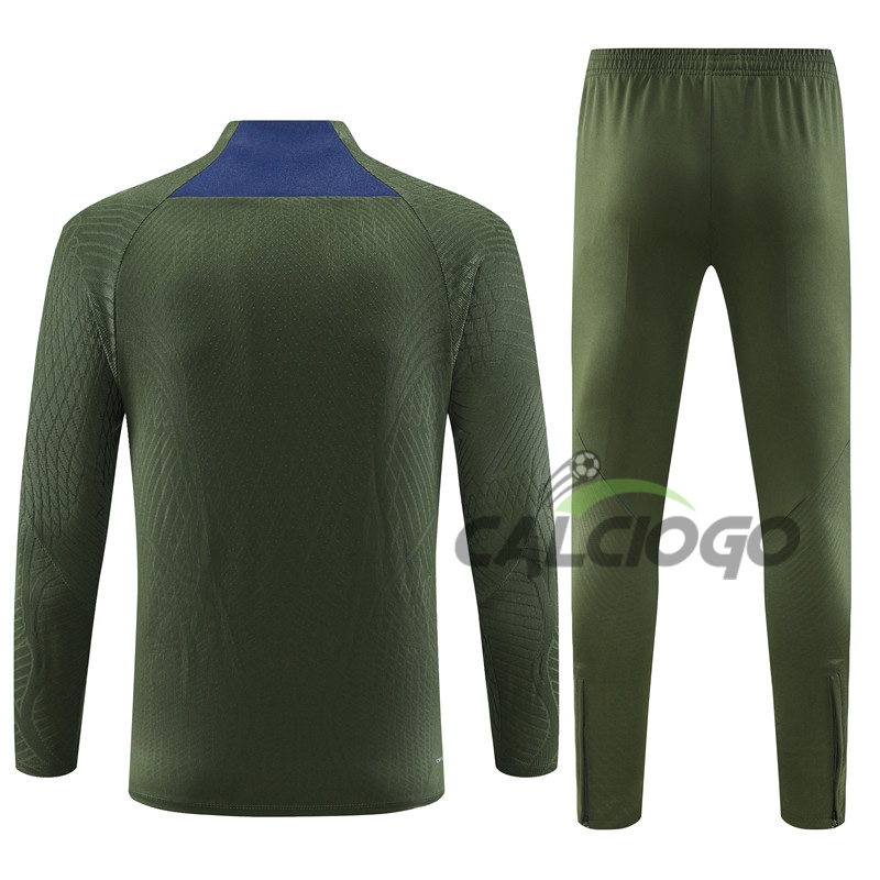 Tuta Paris PSG Felpa Zips Verde Top 2023-2024