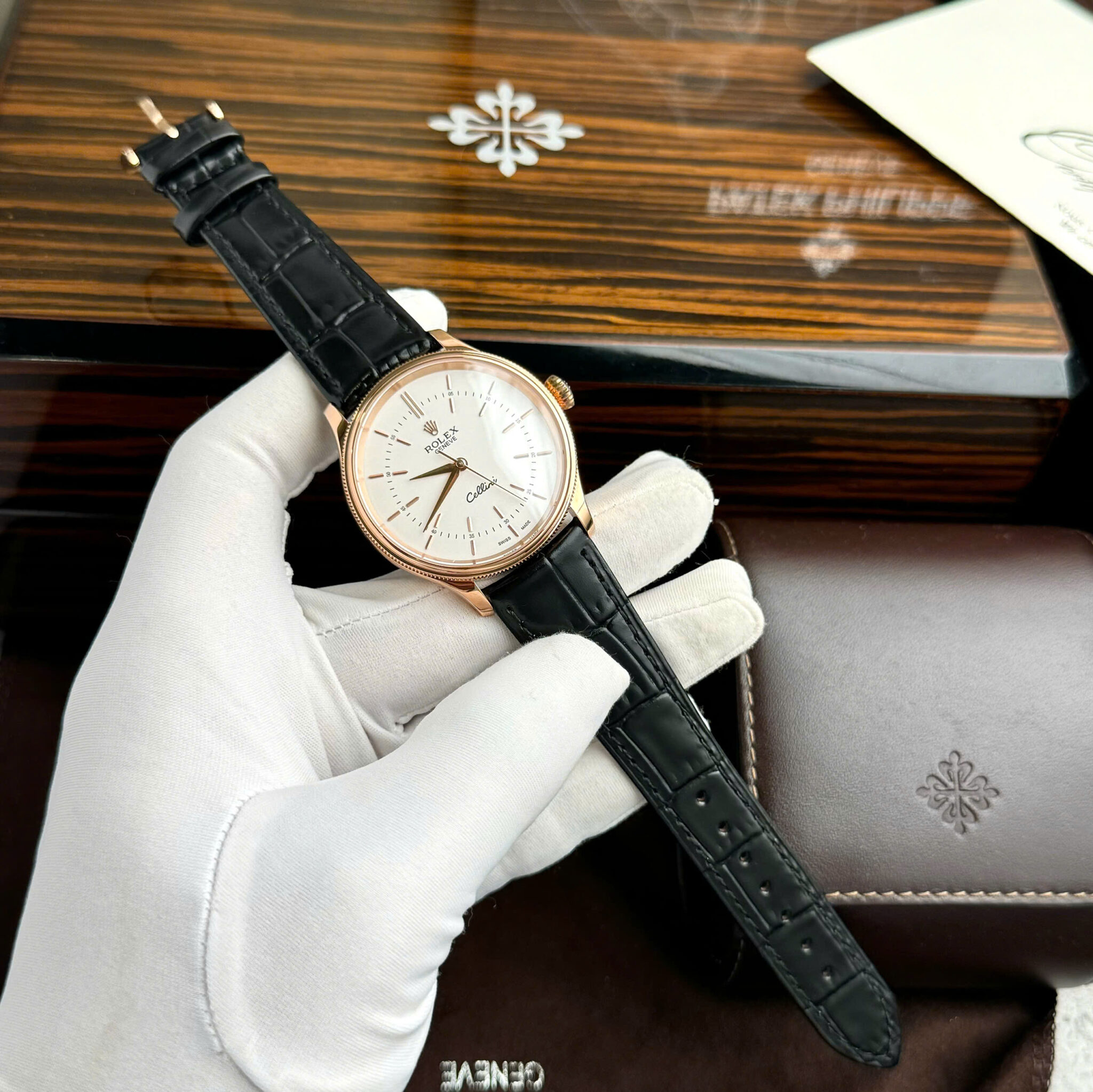 GYL Rolex Cellini Time 50505 Rose Gold White Dial Swiss Replica 39mm-GYL-GaiYalun