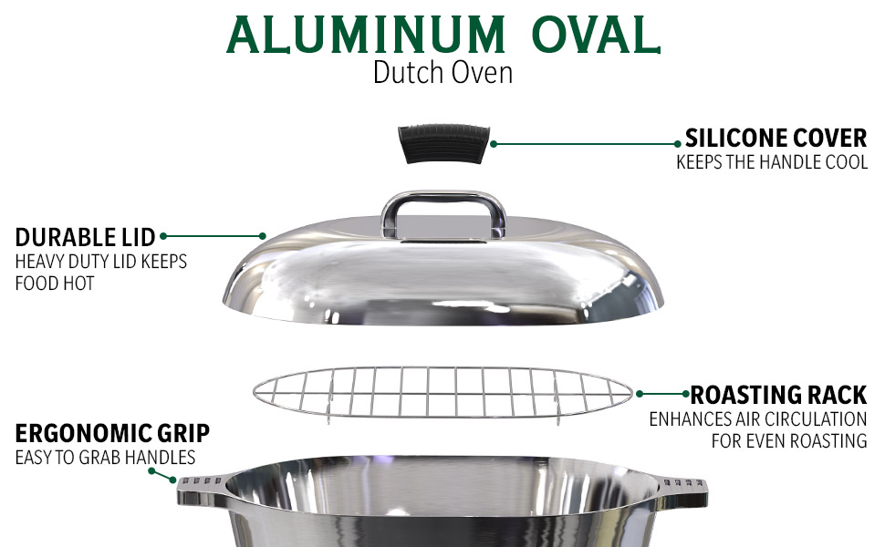 Aluminum  Oval Dutch Oven