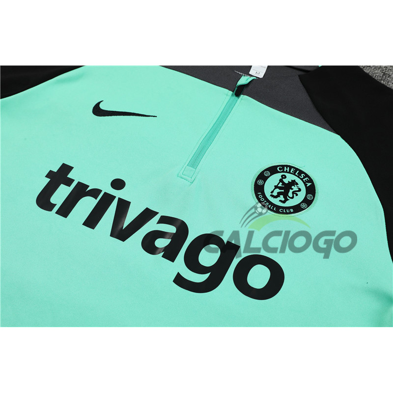 Tuta Calcio Chelsea Felpa Zips Verde 2023-2024  