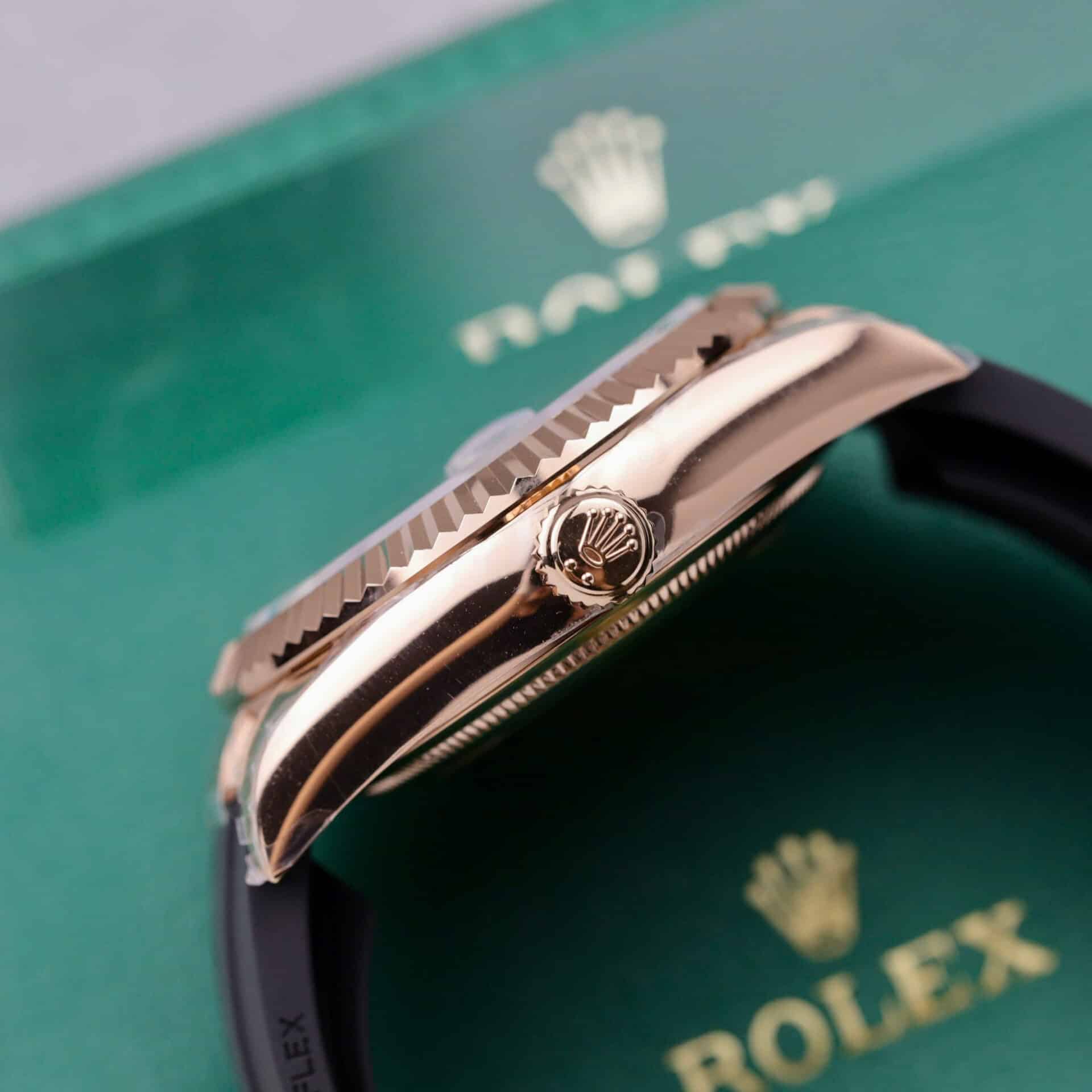 GYL Rolex Sky-Dweller 326934 Rose Gold Chocolate Dial Rubber Strap Best Replica 42mm-GYL-GaiYalun