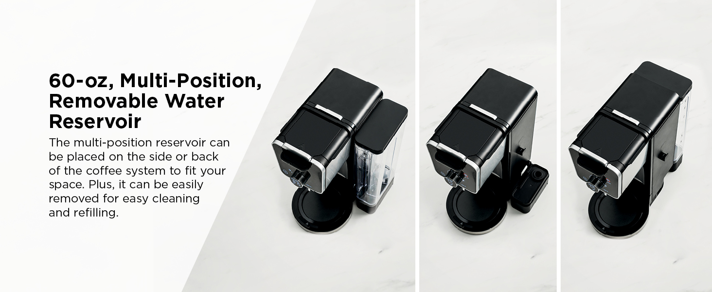 60-oz, Multi-Position, Removable Water Reservoir The multi easy cleaning and refilling