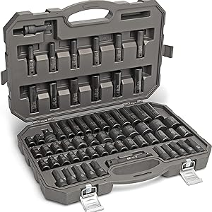 GEARWRENCH 80 Piece 3/8 Drive Standard Deep SAE/MM Master Impact Socket Set - 89093