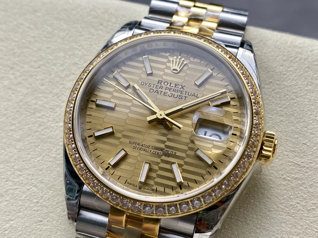 GYL Rolex Datejust 36 Two-Tone Yellow Gold Diamond Bezel Golden Fluted Motif (126283RBR) 11 Super Clone – DD3235-GYL-GaiYalun