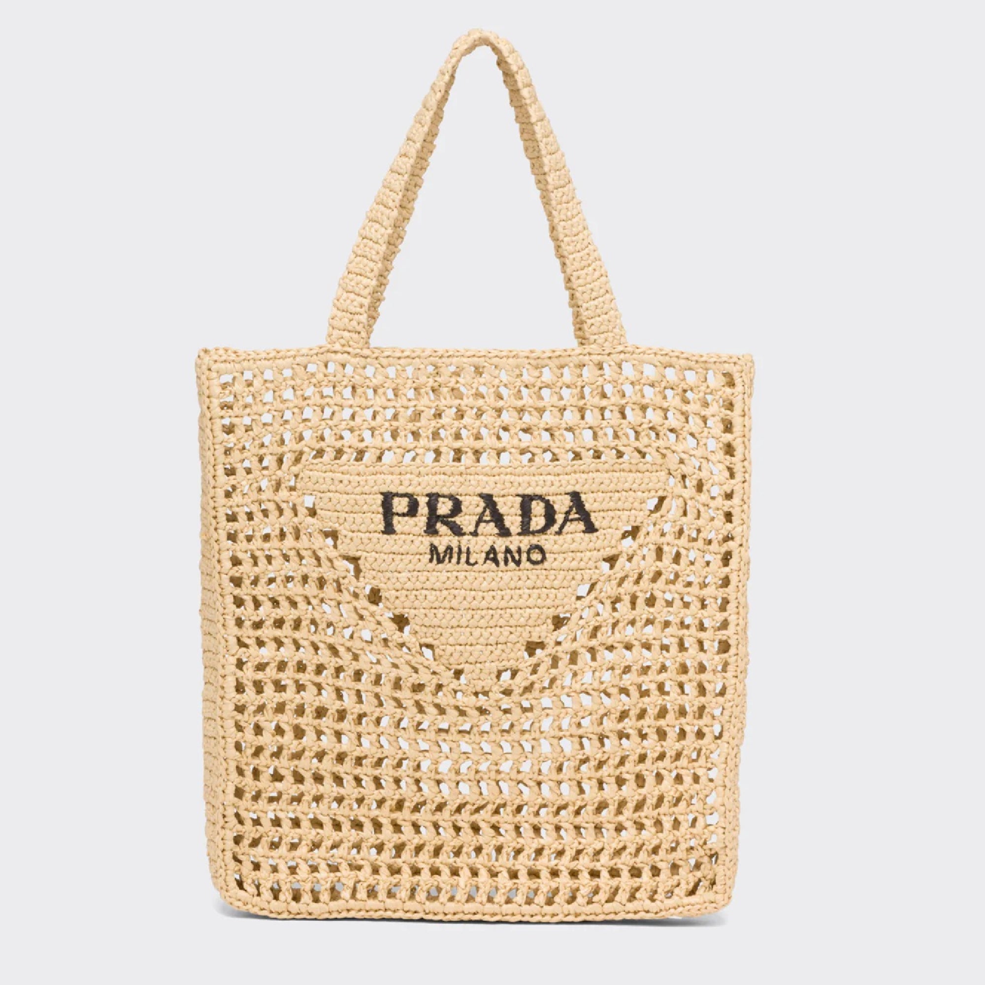 【PRADA】Raffia tote bag ロゴ ラフィア トートバッグ 2024新作