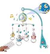 Mini Tudou Baby Musical Mobile Crib with Music and Lights, Timing Function, Projection, Take-Alon...