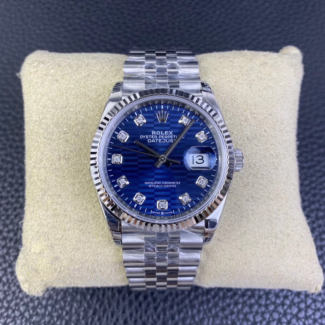 GYL Rolex Datejust 36mm Blue Fluted Motif Diamond Dial Jubilee Bracelet (126234) 11 Super Clone – DD3235 Movement-GYL-GaiYalun