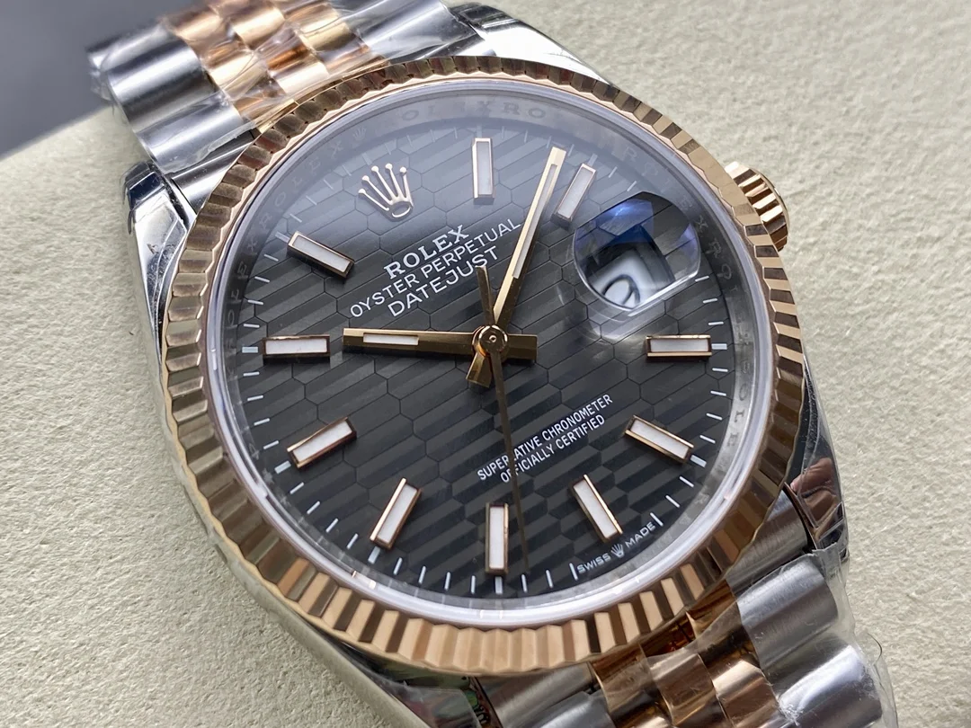 GYL Rolex Datejust 36mm Slate Grey Fluted Motif Dial Fluted Bezel Two-Tone Rose Gold Jubilee Bracelet (126231) 11 Super Clone – DD3235 Movement-GYL-GaiYalun