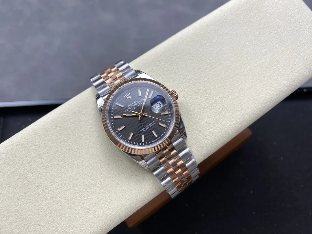 GYL Rolex Datejust 36mm Slate Grey Fluted Motif Dial Fluted Bezel Two-Tone Rose Gold Jubilee Bracelet (126231) 11 Super Clone – DD3235 Movement-GYL-GaiYalun