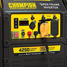 generator inverter gas powered champion 4250 watts backup outage quiet portable rv storm generators