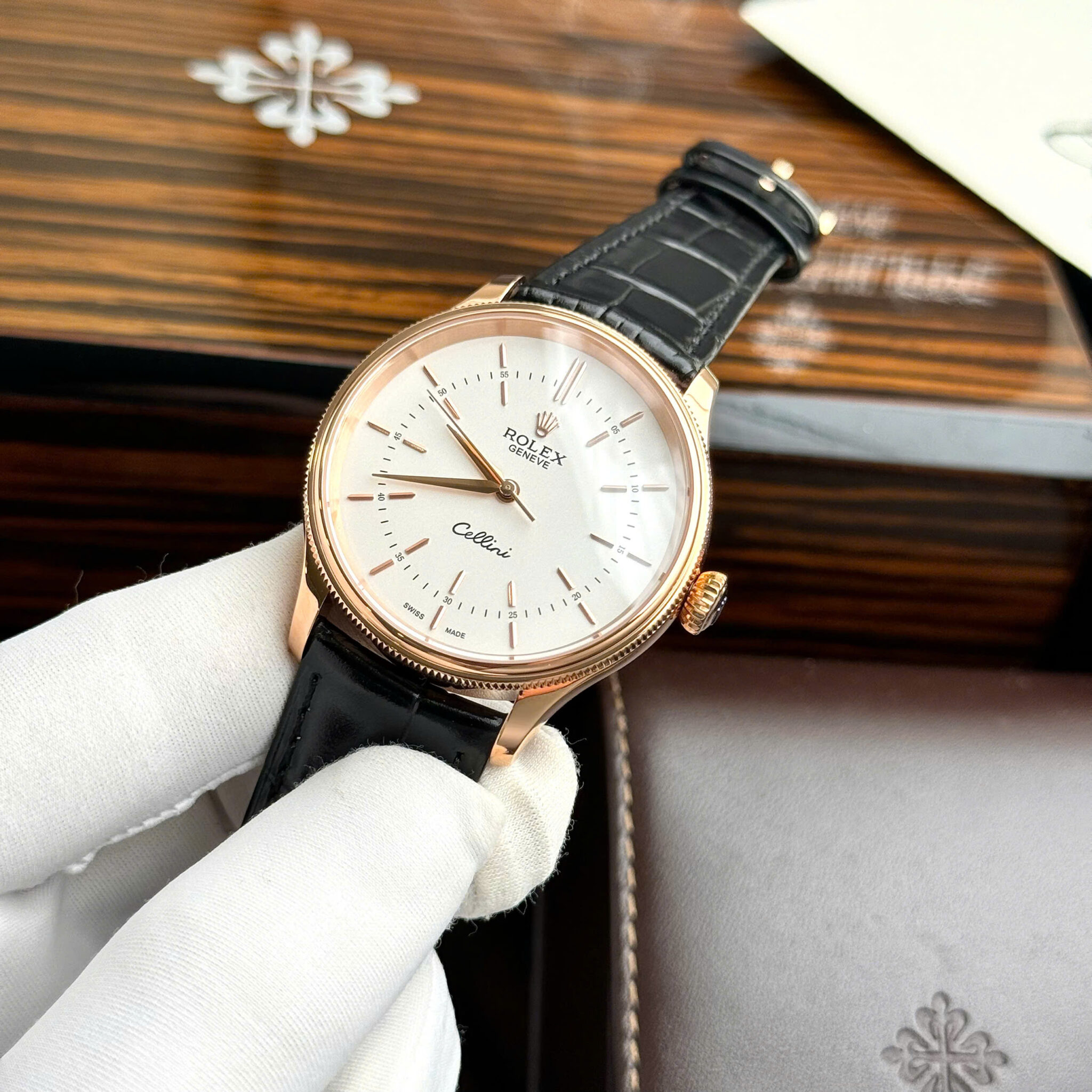 GYL Rolex Cellini Time 50505 Rose Gold White Dial Swiss Replica 39mm-GYL-GaiYalun