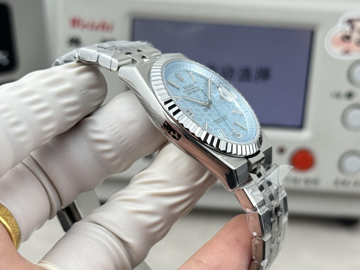 GYL Rolex Land-Dweller 127236-0001 Ice-blue Honeycomb-Motif Dial Best Replica BPF 36mm-GYL-GaiYalun