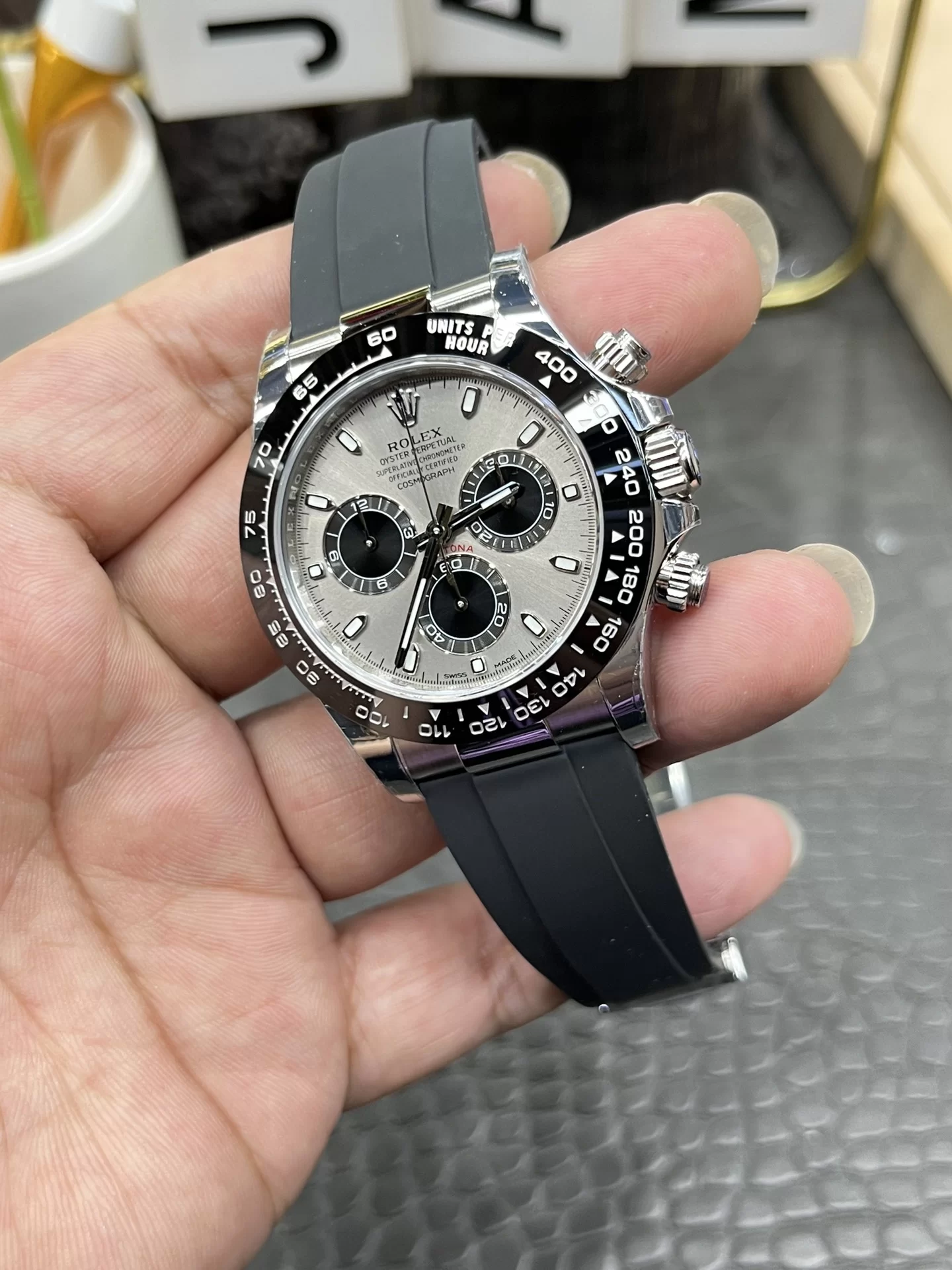 GYL Rolex Cosmograph Daytona “Grey Ghost” Slate Dial Rubber Strap (116519LN) 11 Super Clone – DD4130 Movement-GYL-GaiYalun
