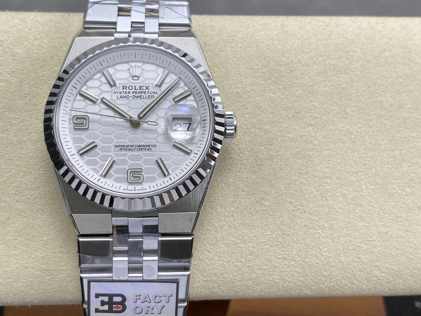 GYL Rolex Land-Dweller 127234 White Honeycomb-Motif Dial Jubilee Bracelet Replica 36mm-GYL-GaiYalun