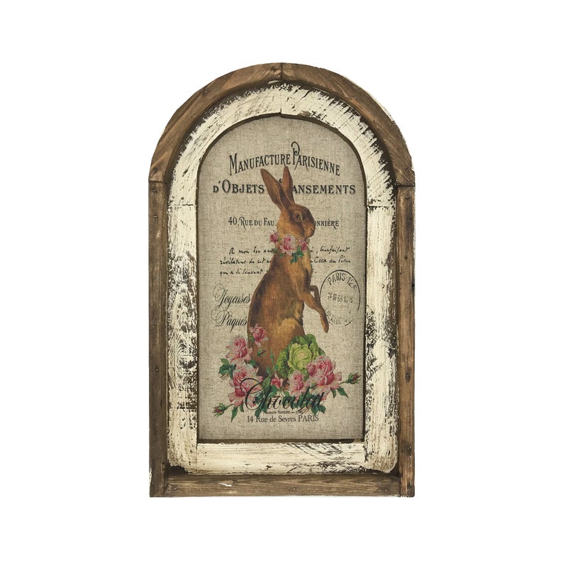 Rabbit Wall Art  14 x 22  Arch Window Frame  image 0