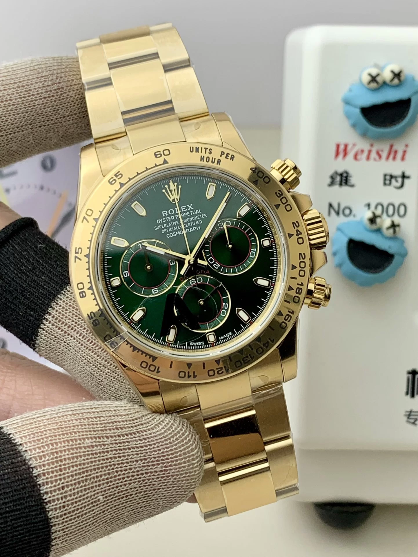 GYL Rolex Cosmograph Daytona Full Yellow Gold “John Mayer” Green Dial (116508) 11 Super Clone – DD4130 Movement-GYL-GaiYalun