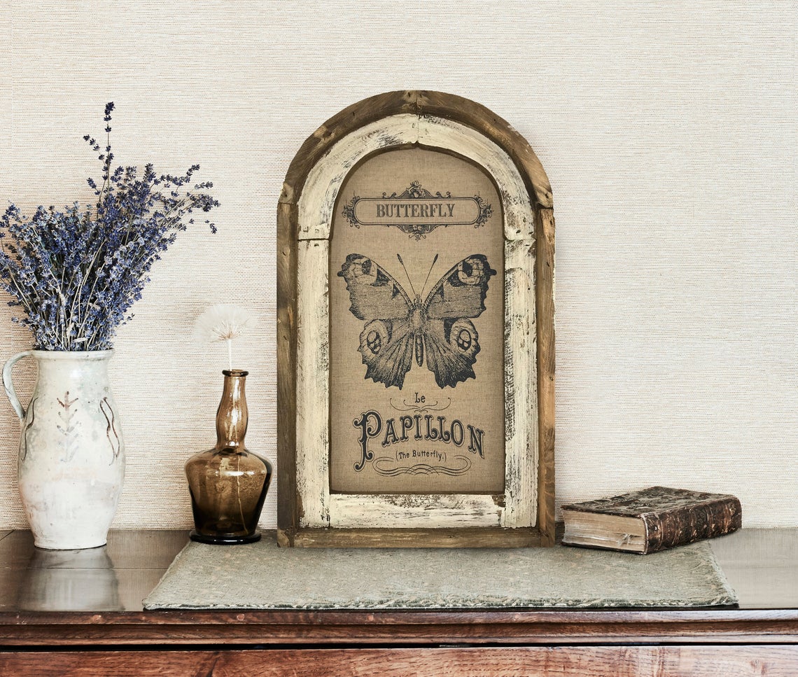 Butterfly Wall Decor  14 x 22  French Farmhouse image 0