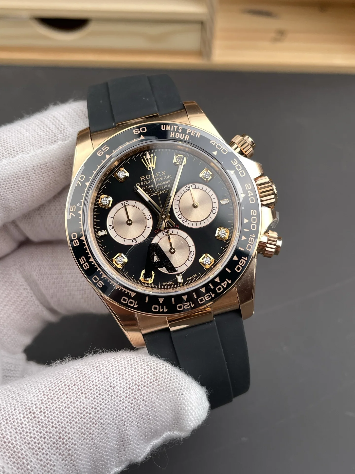 GYL Rolex Cosmograph Daytona “Black Diamond” Everose Gold Rubeer Strap(126515LN) 11 Super Clone – DD4131 Movement-GYL-GaiYalun