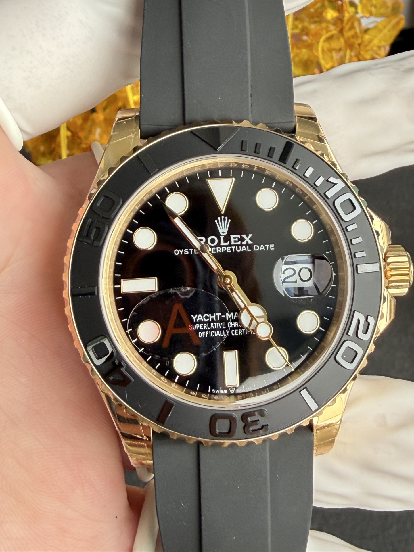 GYL Rolex Yacht-Master 226658 Yellow Gold Black Dial Top Quality Replica 149g VSF 42mm-GYL-GaiYalun