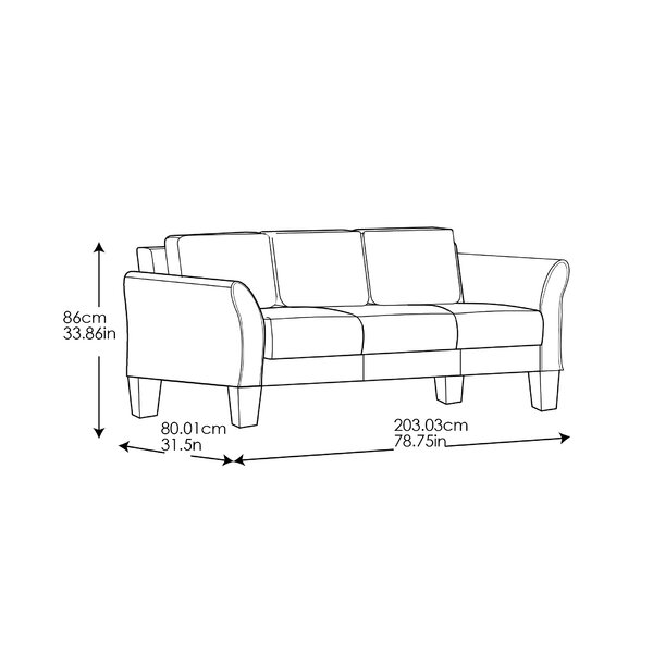 Celestia 78.7'' Flared Arm Sofa