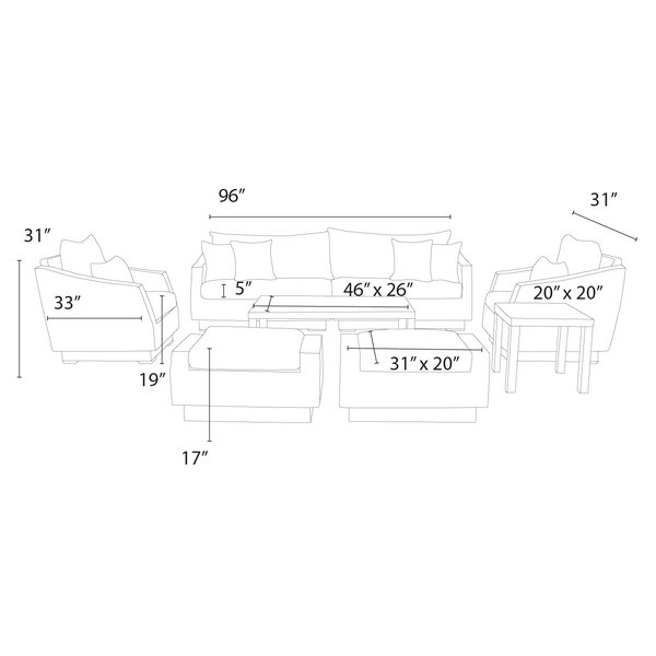 Rittenhouse 7 - Person Seating Group with Cushions