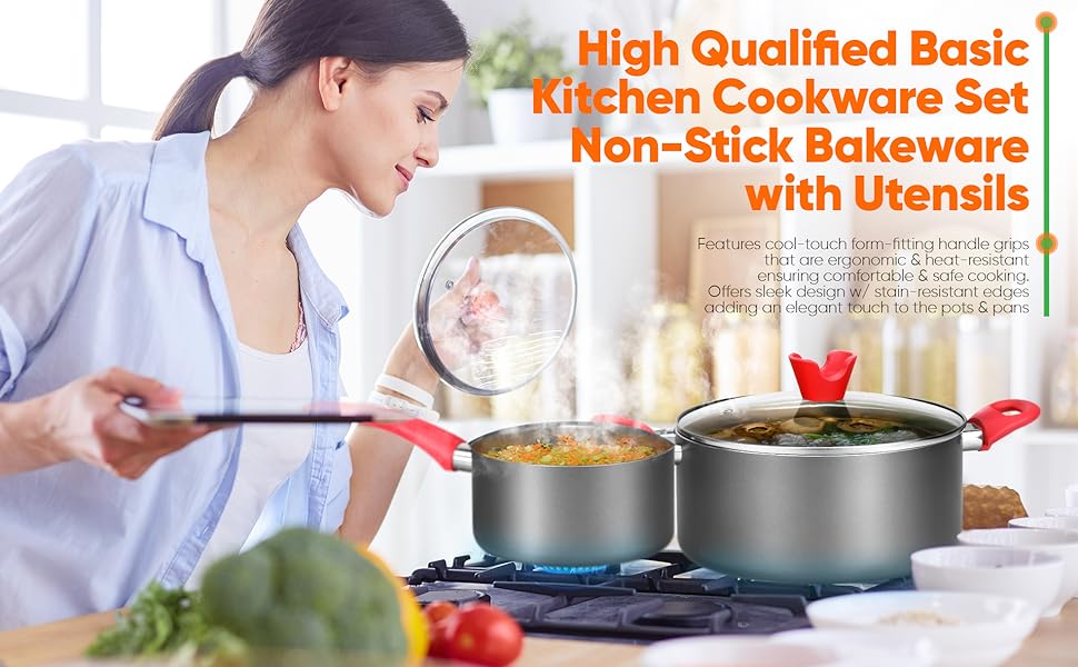 Non-Stick Bakeware;Kitchenware;Pots & Pans;High qualified Basic Kitchen Cookware Set;Cookware