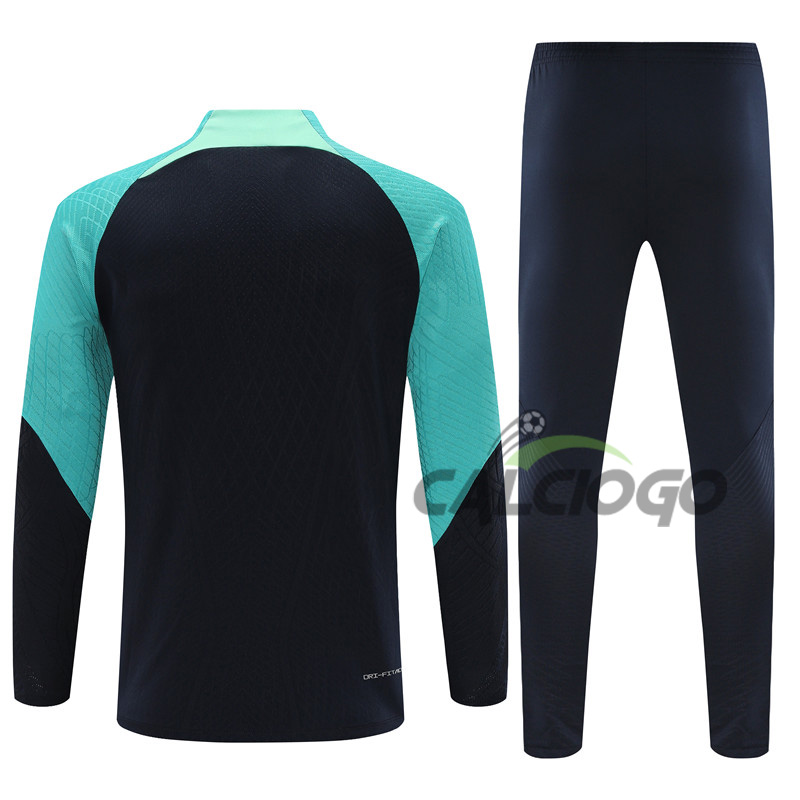 Tuta Calcio FC Barcellona Felpa Zips Blu 2023-2024