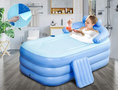 Baignoire portable autonome pliable avec pompe à pied