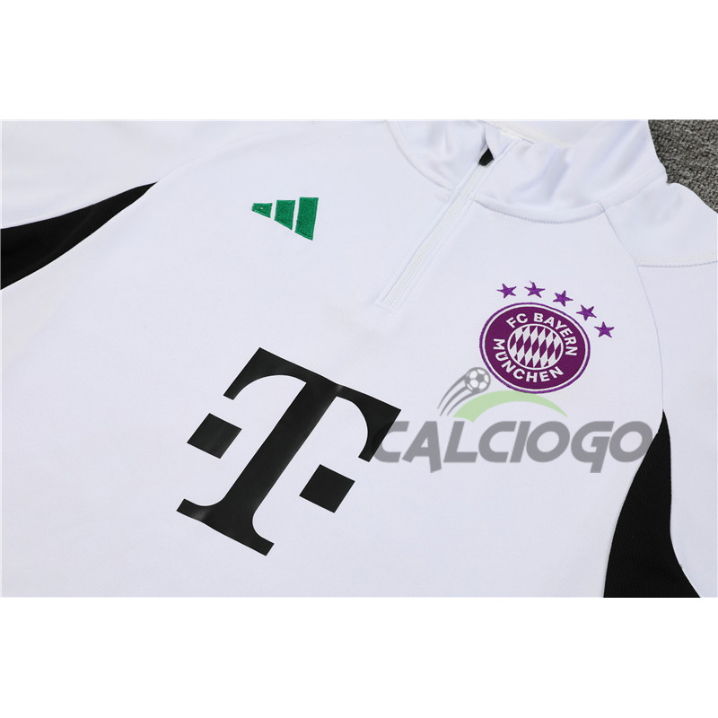 Tuta Calcio Bayern Monaco Felpa Bianco 2023-2024