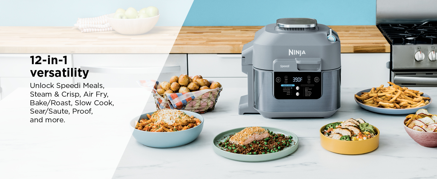 12-in-1 versatility Unlock Speedi Meals, Steam & Crisp, Air Fry, Bake/Roast, Slow Cook