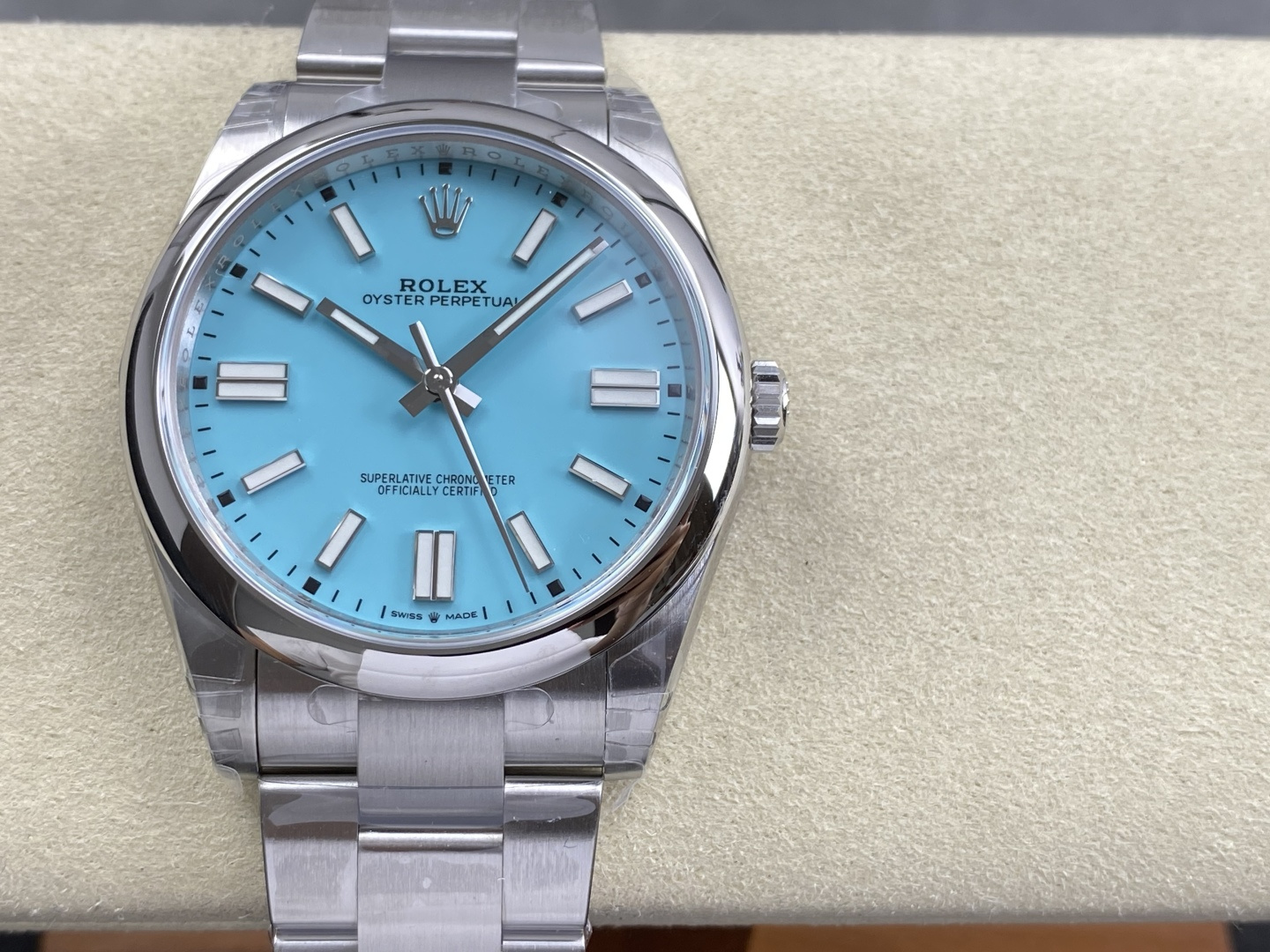 GYL Rolex Oyster Perpetual 41 124300 Turquoise Blue Dial Best Replica VSF-GYL-GaiYalun