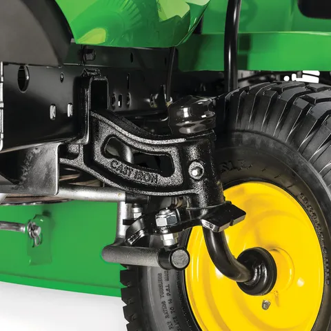 Close up of cast iron front axle