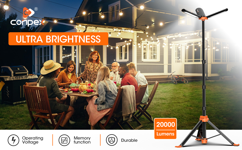 backyard area stand pole 12v lighting work tripod flood lantern lamp lighting ranger tower