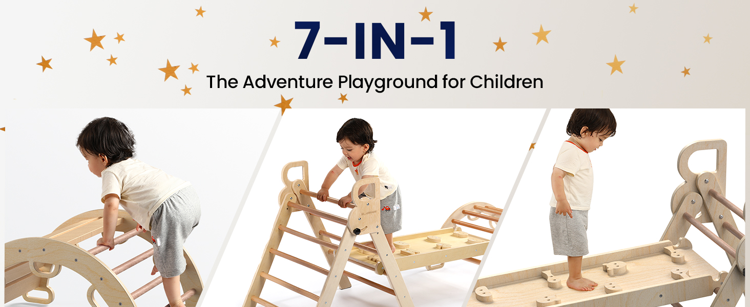 bluewood 7in1 pikler climbing set