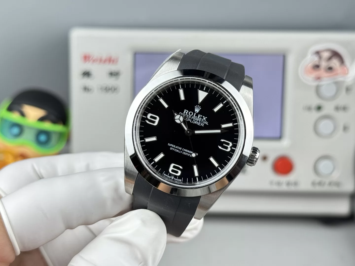 GYL Rolex Explorer 39mm Black “3-6-9” Dial Smooth Bezel Oysterflex Strap (214270 Custom) 1:1 Super Clone – DD3230-GYL-GaiYalun