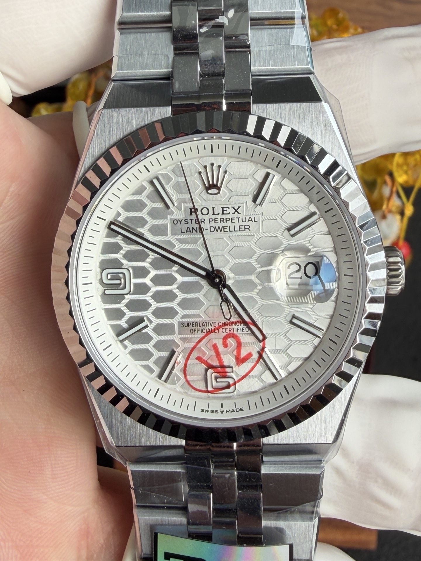 GYL Rolex Land-Dweller 127334-0001 White Honeycomb-motif Dial Jubilee Bracelet Best Replica BPF 40mm-GYL-GaiYalun