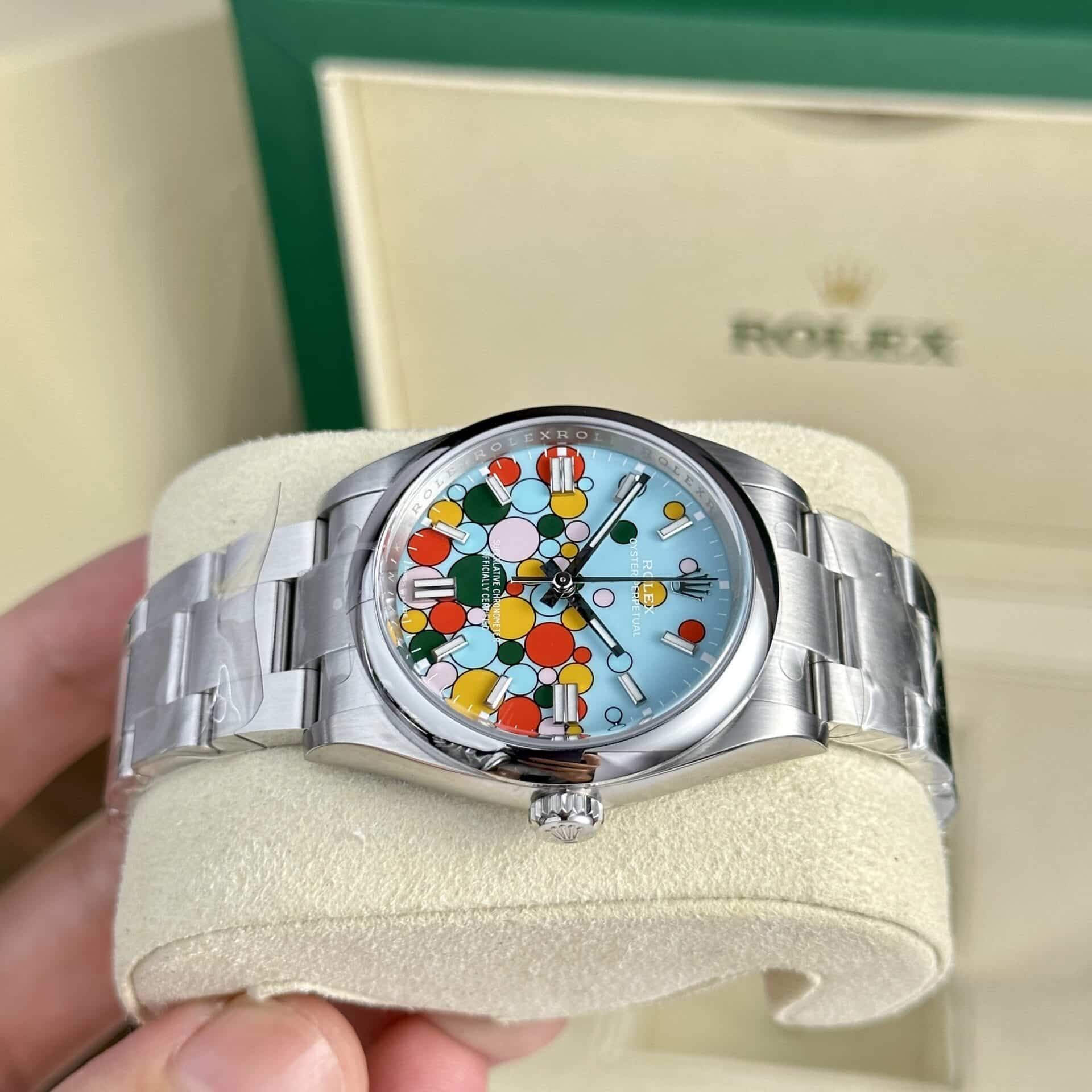 GYL Rolex Oyster Perpetual 124300 Turquoise Blue Celebration-motif Dial Best Replica Clean Factory 41mm-GYL-GaiYalun