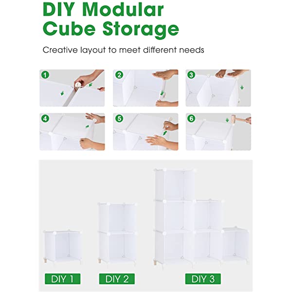 Puroma Cube Storage Organizer 6Cube Closet Storage Shelves with Wooden