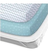 2 x fitted sheets made from 100% cotton with elastic band, 1 x mattress protector made from 100% ...