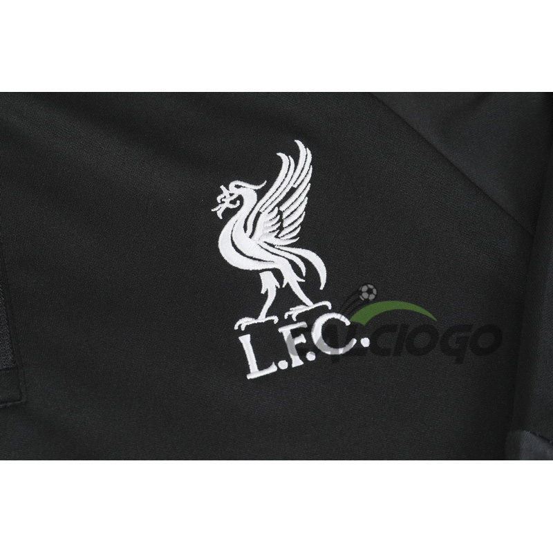 Tuta Calcio Liverpool Felpa Zips Nero 2023-2024