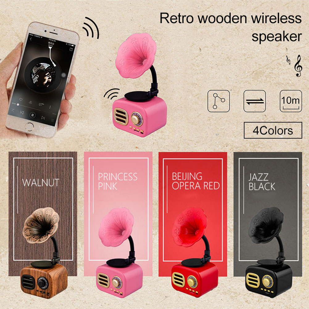 Hordozható Bluetooth Hangszóró – Retro Gramofon Dizájn