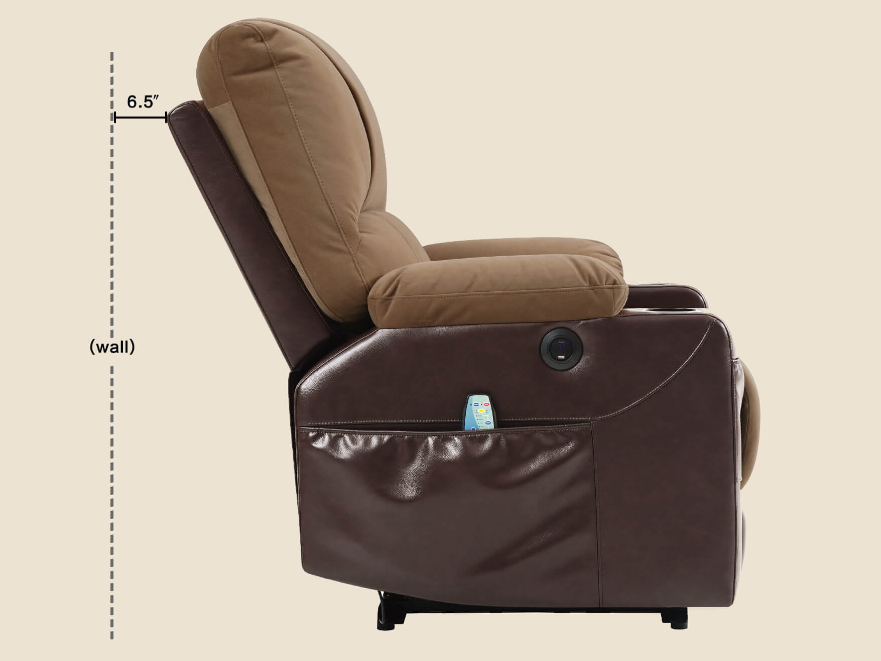 Soulout Power Recliner Chair with Heat and Massage, Wall Hugger