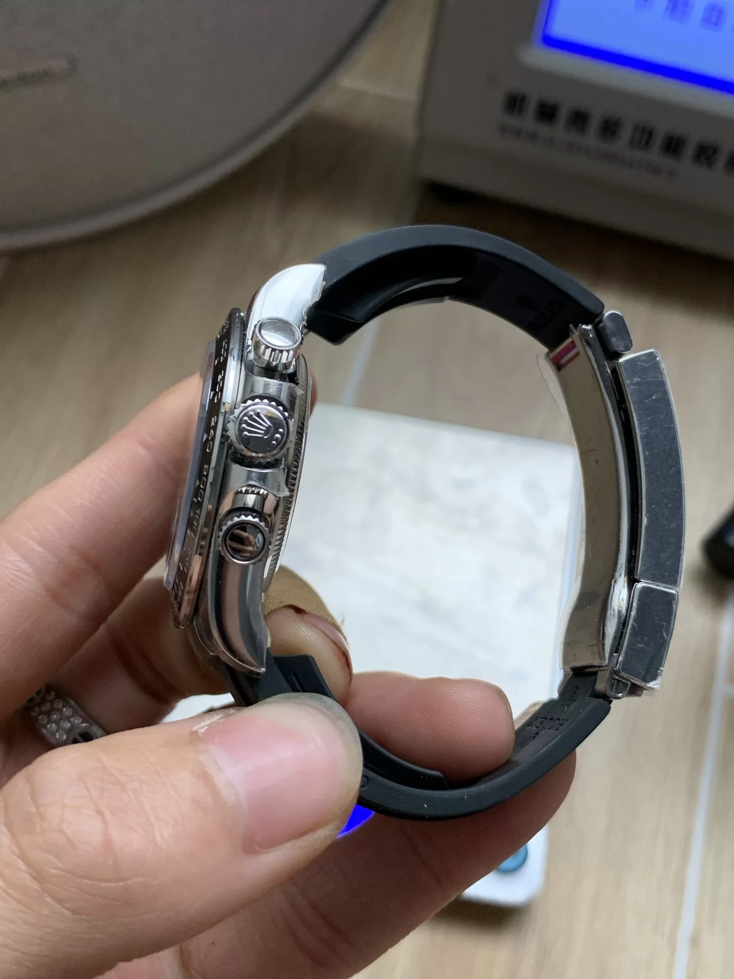 GYL Rolex Cosmograph Daytona White Gold “Ghost” Diamond Dial Rubber Strap (126519LN) 11 Super Clone – DD4131 Movement-GYL-GaiYalun