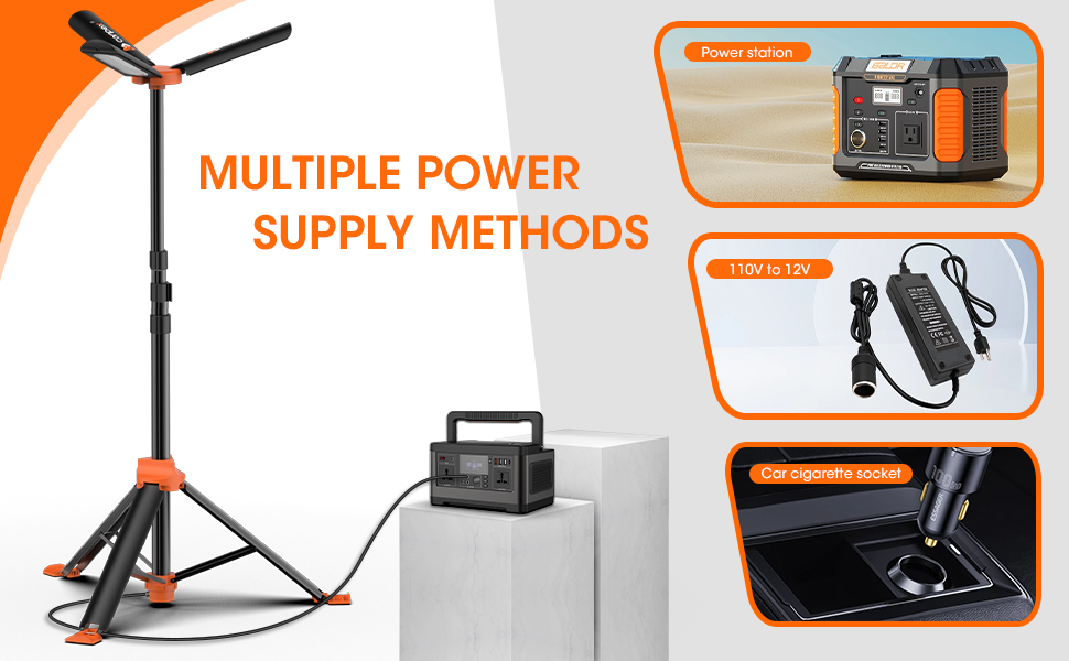 camping lights camp telescopic telescoping led campsite lighting work tripod flood lantern lamp