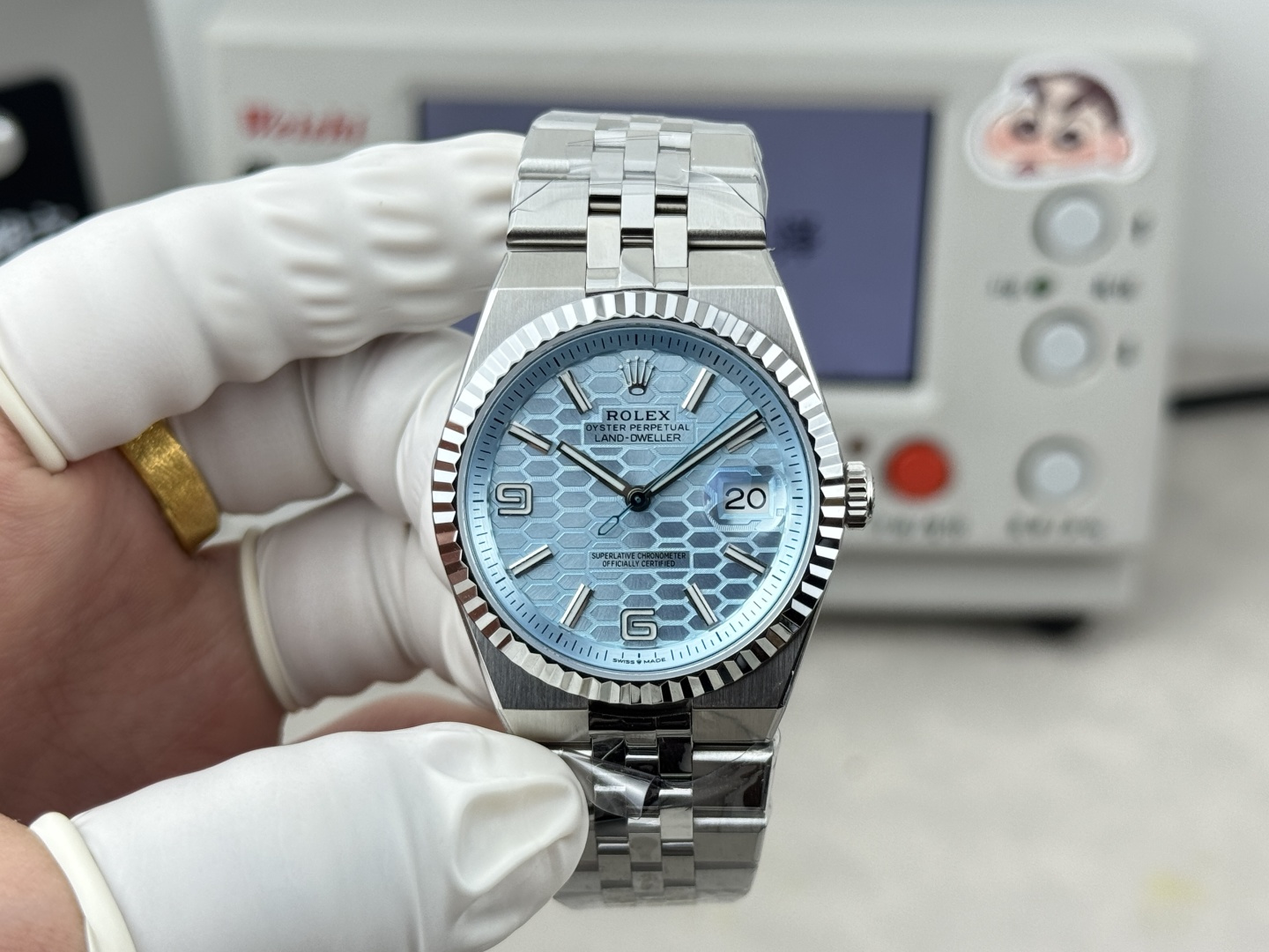 GYL Rolex Land-Dweller 127236-0001 Ice-blue Honeycomb-Motif Dial Best Replica BPF 36mm-GYL-GaiYalun