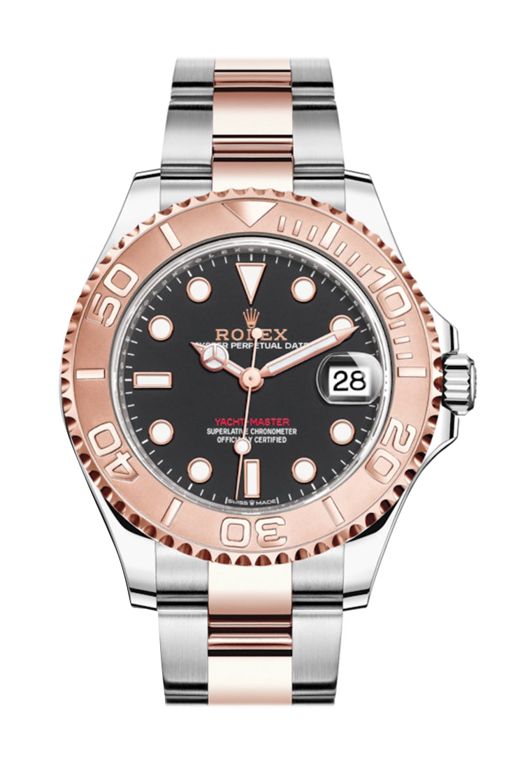 YachtMaster 37 Black Dial Automatic Men's Steel and 18K Everose Gold